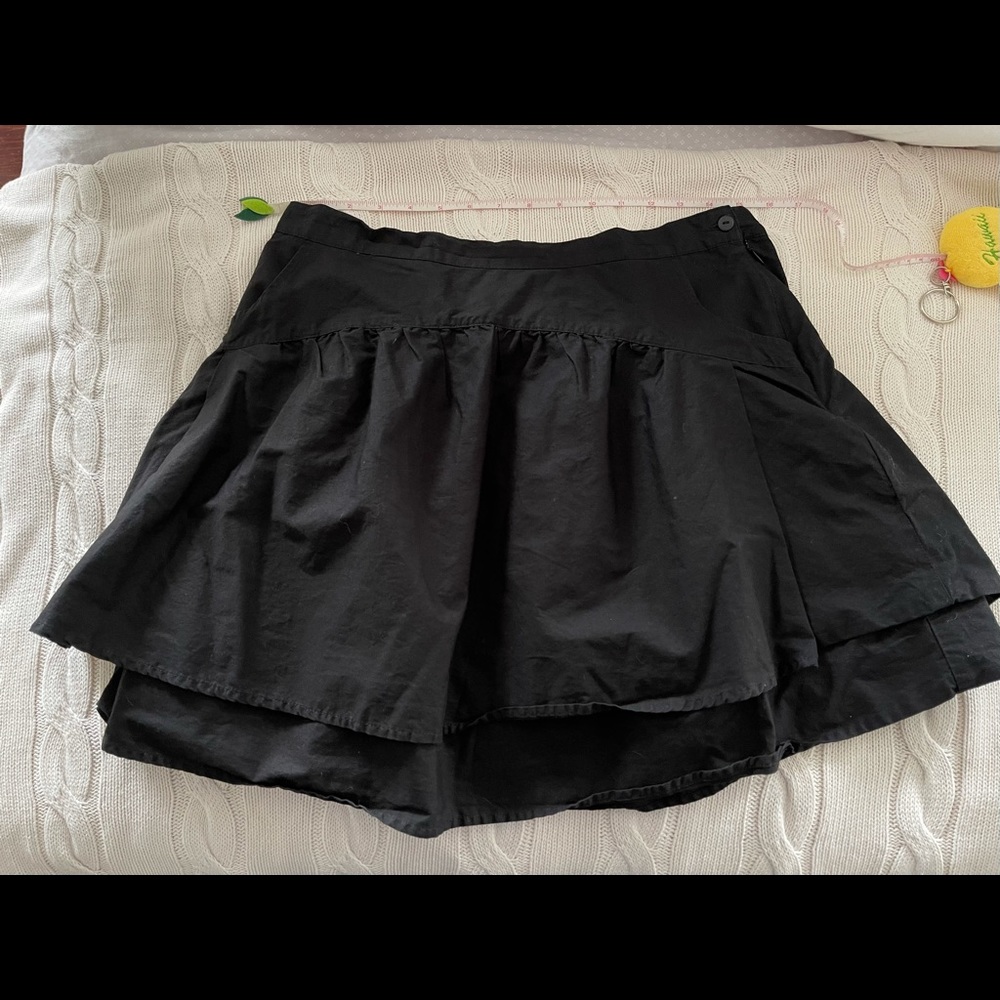Zara Black Full Mini Skirt Size L Tiered